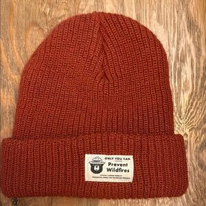 Rust Brown Beanie with Smokey Bear Patch Brand new